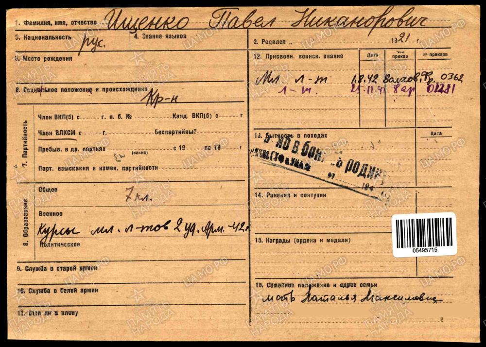 Ищенко Павел Никанорович